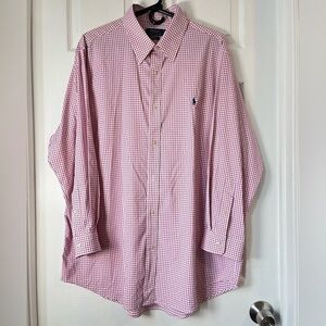 Polo Ralph Lauren classic fit performance Pink Checkered Button Down shirts  XXL